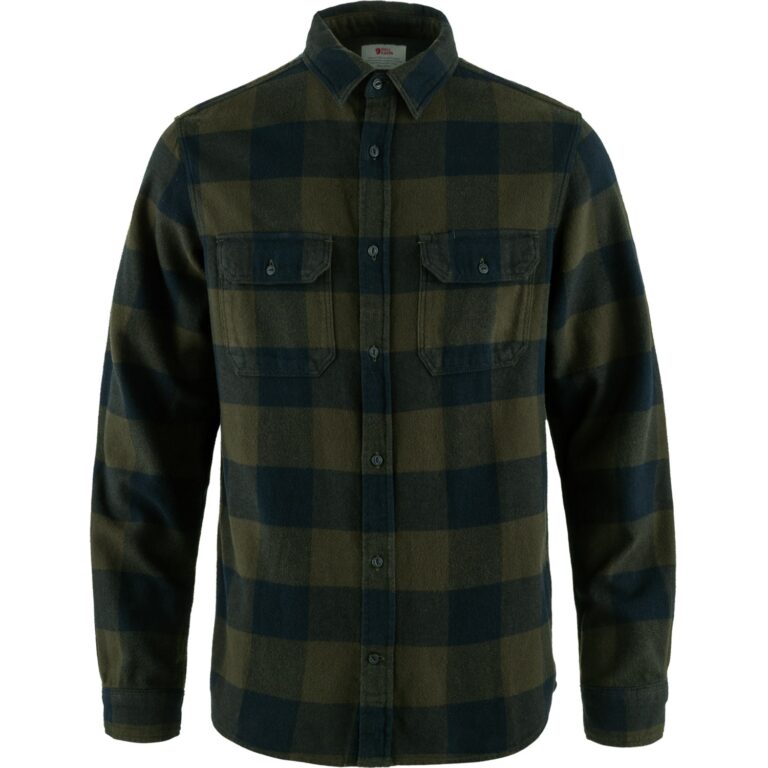 Fjällräven Ãvik Heavy Flannel Shirt Herre S Grøn/Blå Skjorter